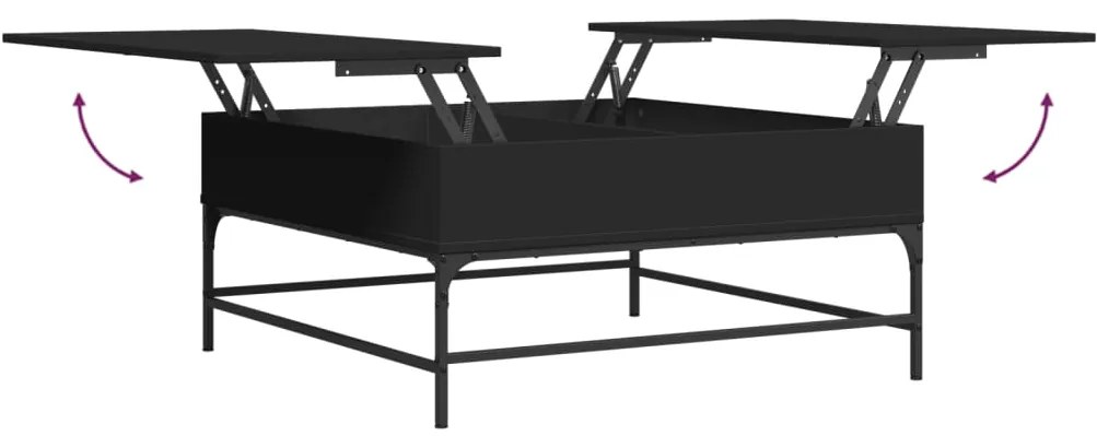 Mesa de centro 95x95x45 cm derivados de madeira/metal preto