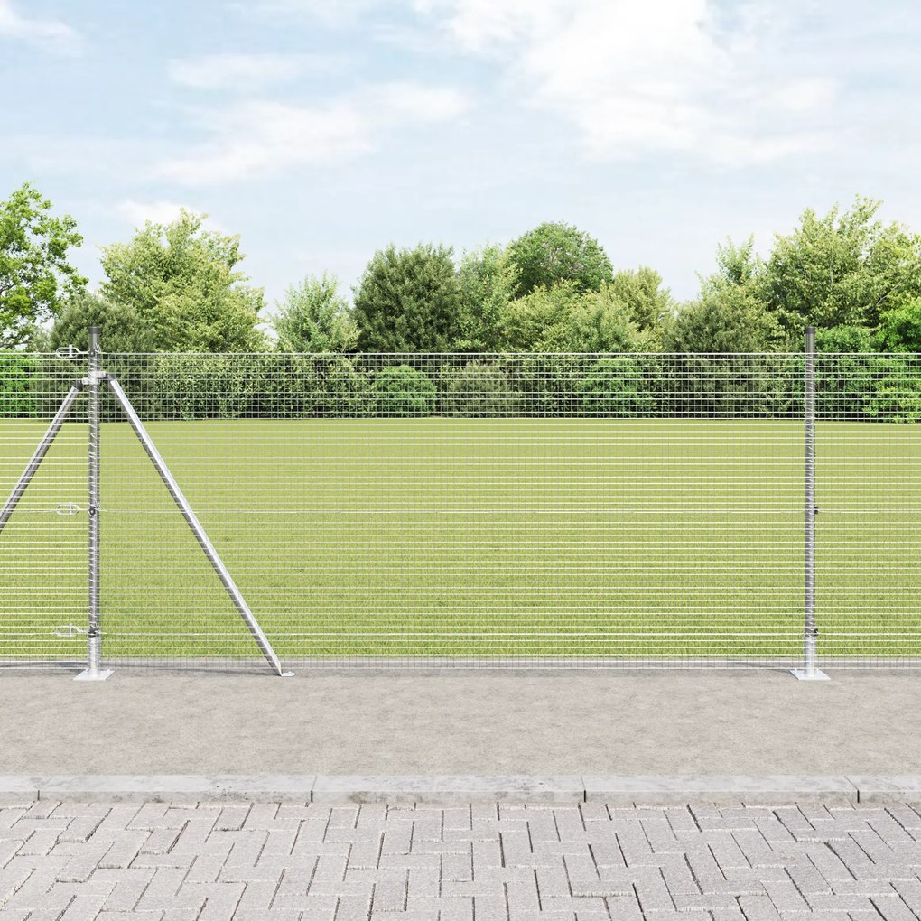 Conjunto de Poste de Cerca Conjunto de 2 Aço galvanizado 25 x 1 m