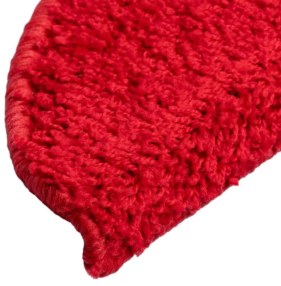 Tapetes de escadas 10 pcs 56x17x3 cm vermelho