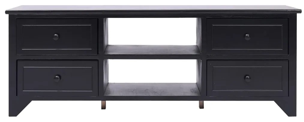 Móvel de TV 108x30x40 cm madeira paulownia maciça preto