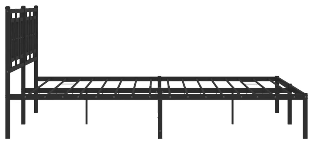 Estrutura de cama com cabeceira 200x200 cm metal preto