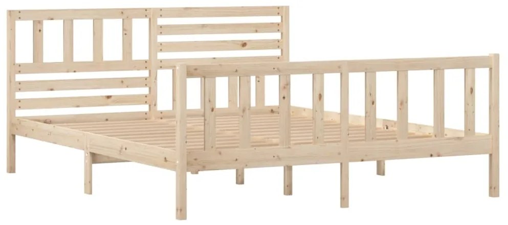 Estrutura de cama 140x190 cm madeira maciça