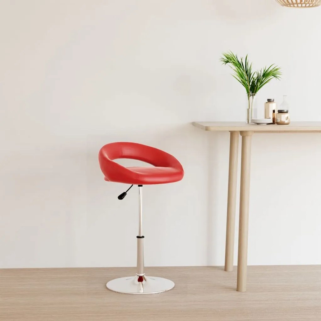 vidaXL Banco de bar couro artificial vermelho