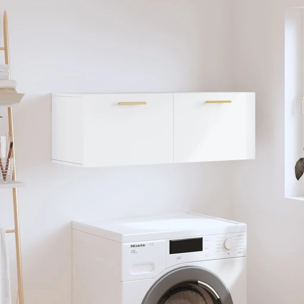 vidaXL Armário parede 100x36,5x35 cm derivados de madeira branco