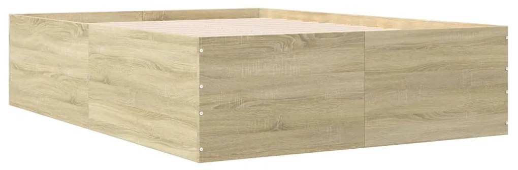 Estrutura de cama 135x190 cm derivados madeira carvalho sonoma