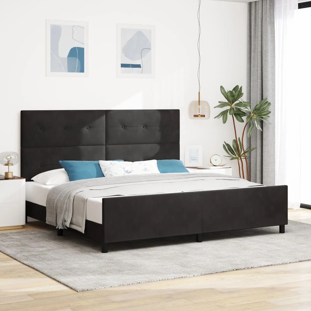 Cama vidaXL Preta 200x200 cm Veludo