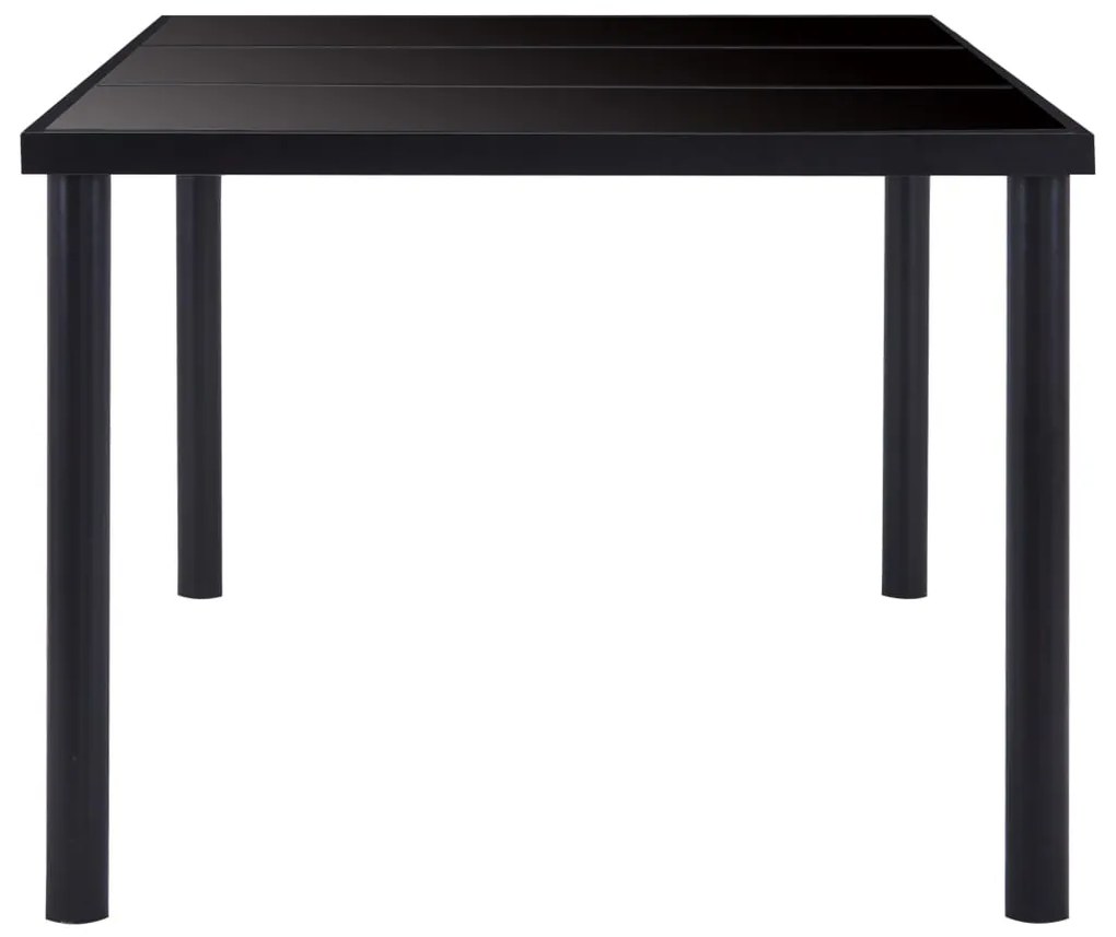 7 pcs conjunto de jantar couro artificial preto