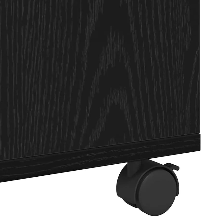 Mesa de centro com roda com armazenamento Carvalho preto 75 x 75 x 38