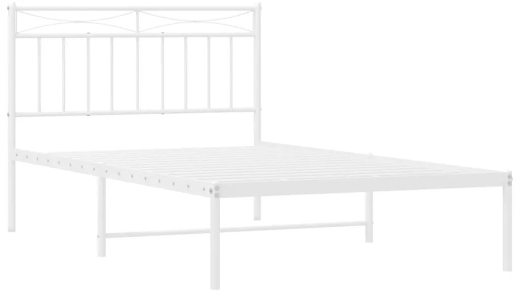 Estrutura de cama em metal com cabeceira 107x203 cm branco
