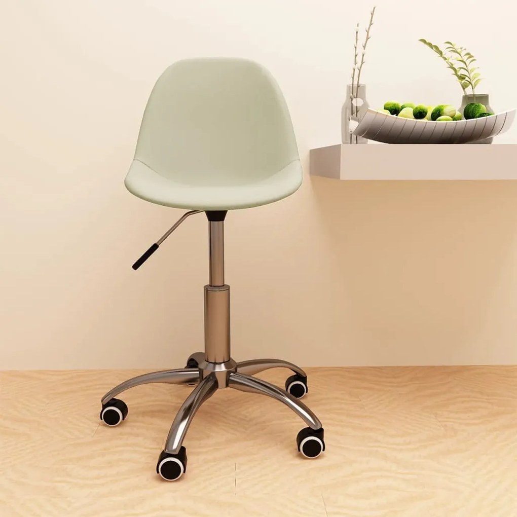 vidaXL Cadeira de escritório giratória tecido cor creme