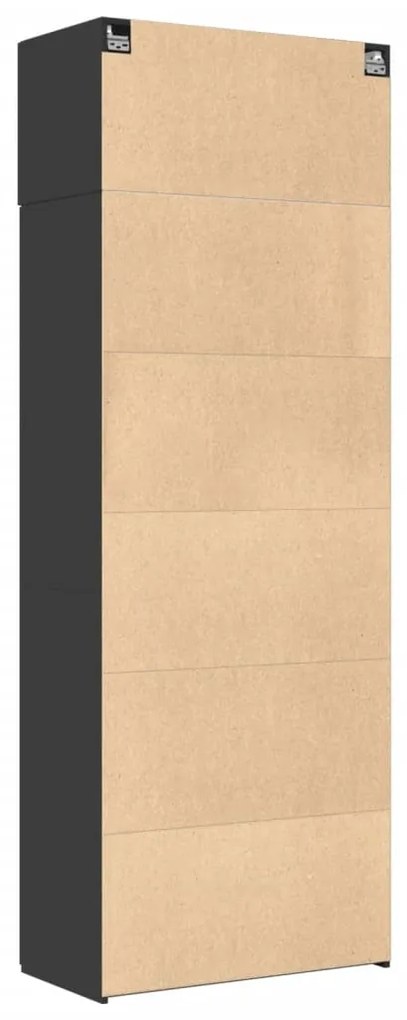 Armário de arrumação 80x42,5x225 cm derivados de madeira preto
