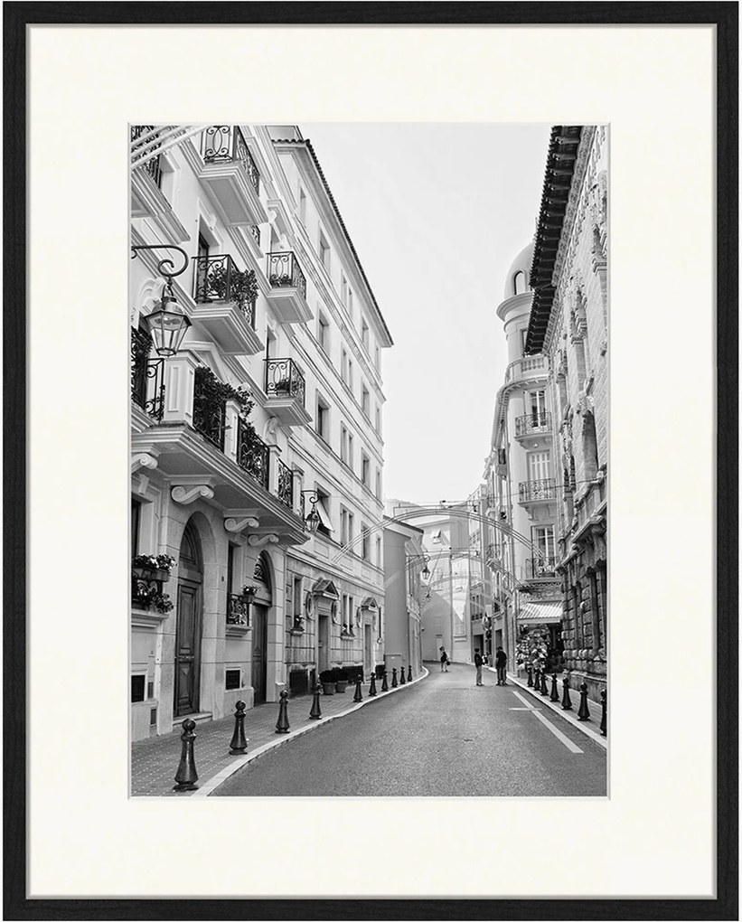 Impressão digital emoldurada Streets And Houses In Monaco