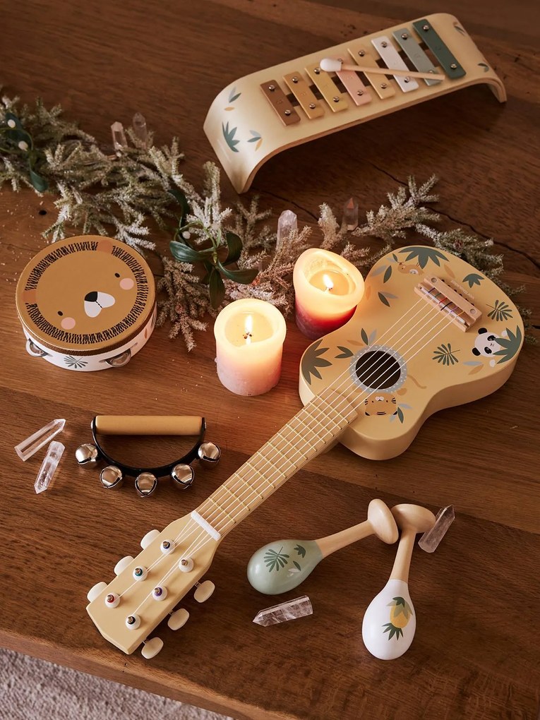 Agora -25%: Guitarra Montessori em madeira FSC® bege