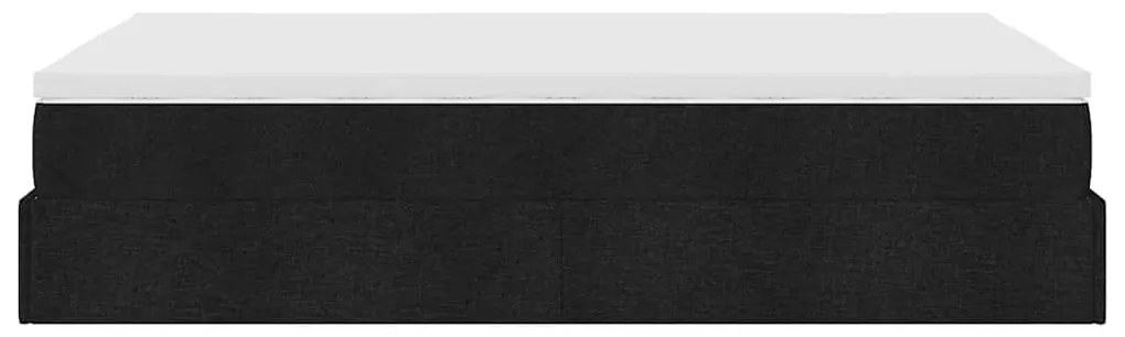 moldura de cama síriaXL otomana com colchão preto tecido