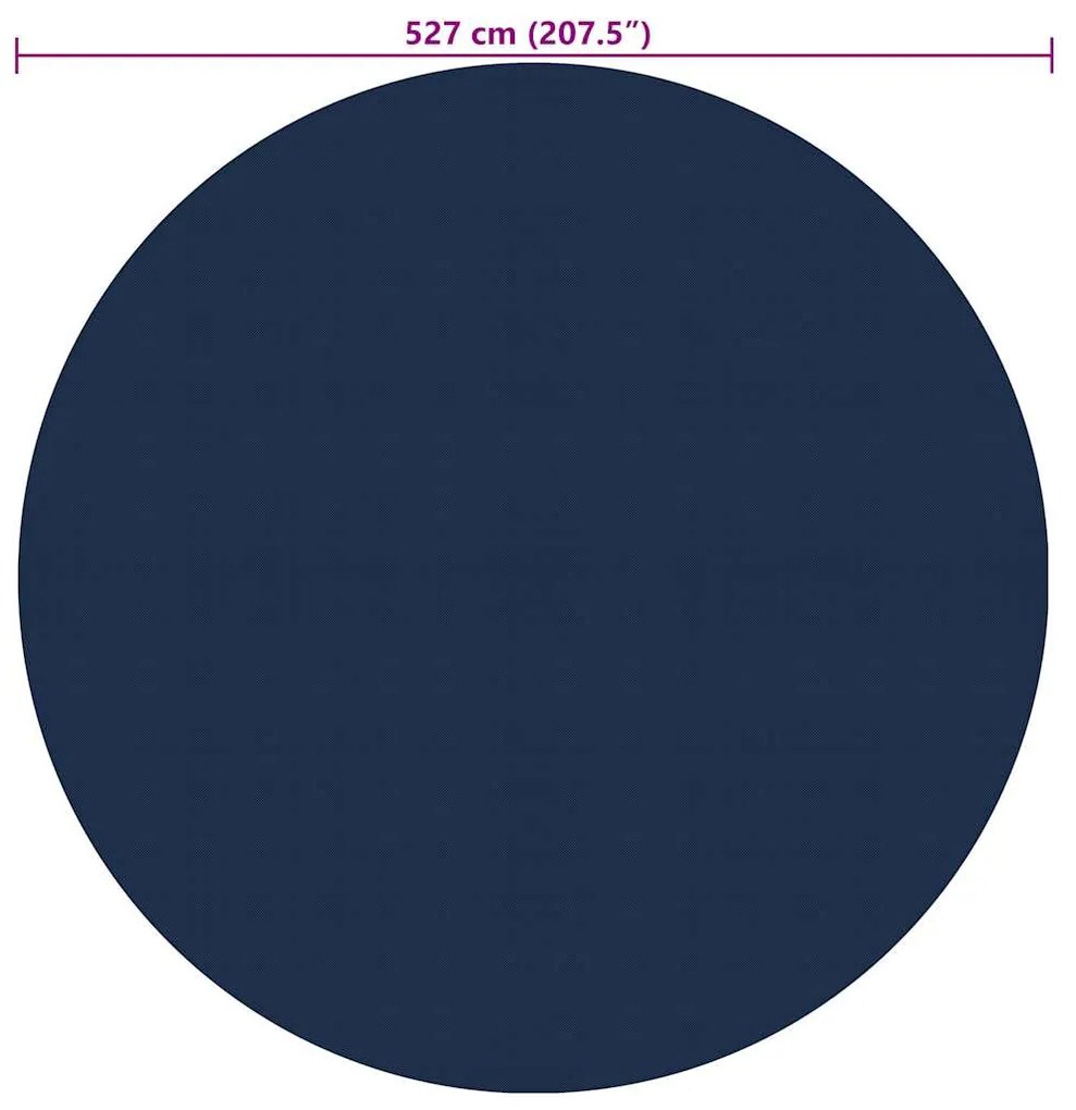 Película p/ piscina PE solar flutuante 527 cm preto e azul