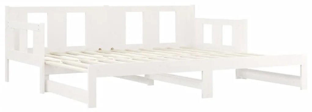 Estrutura sofá-cama de puxar pinho maciço branco 2x(90x190) cm