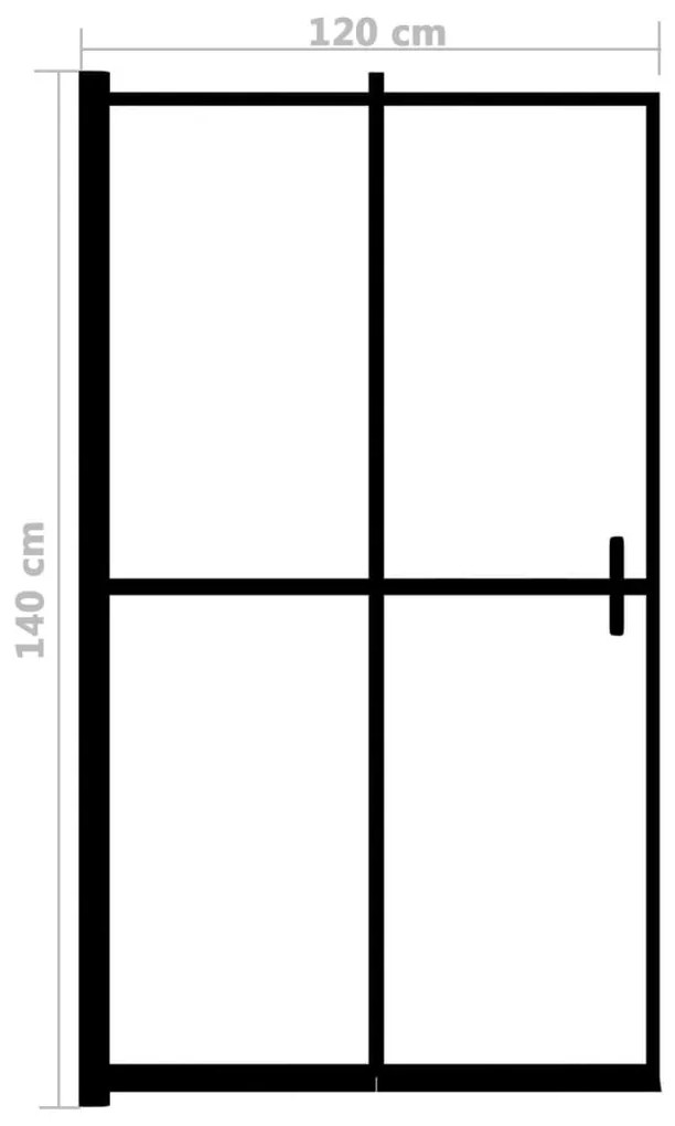 Divisória de chuveiro dobrável ESG 120x140 cm preto