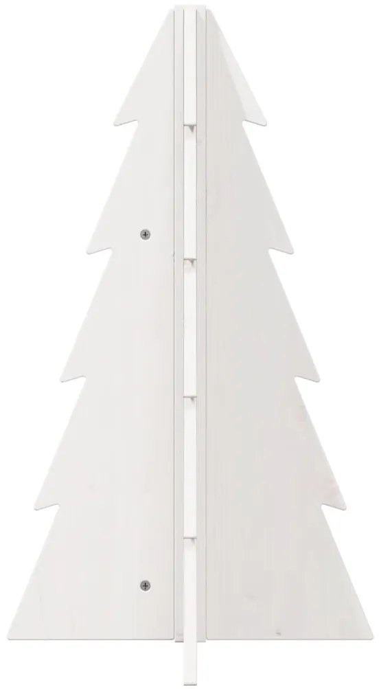 Árvore Natal decorativa 69,5 cm madeira de pinho maciça branco