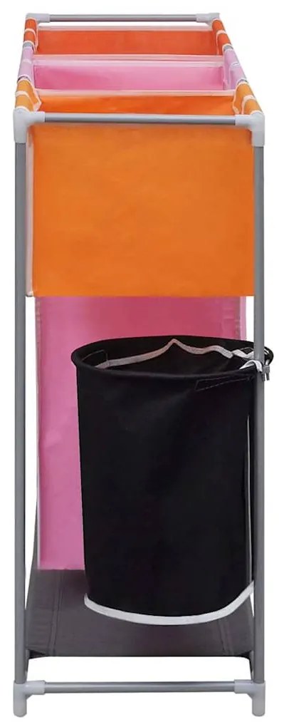 Cesto separador de roupa de 3 secções com caixote 2 pcs