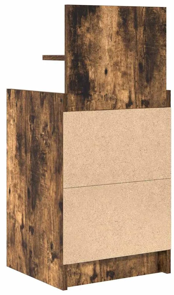 Mesa de cabeceira com 2 gavetas 38x34x80 cm carvalho fumado