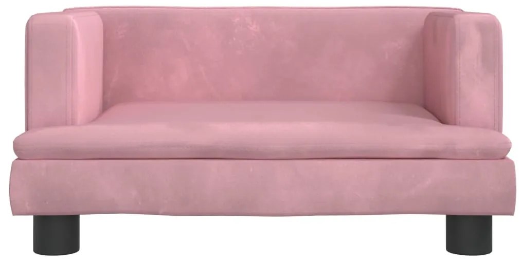 Sofá infantil 60x40x30 cm veludo rosa