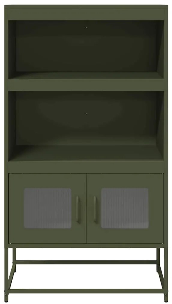 Aparador alto 68x39x123 cm aço verde azeitona