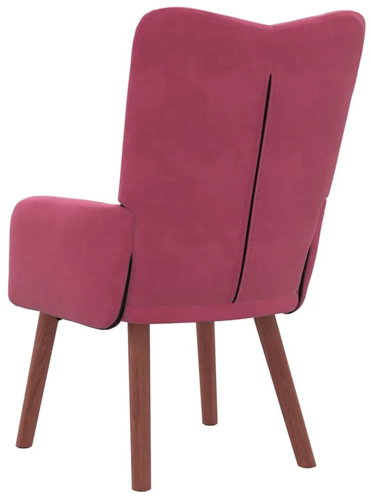 Poltrona Relaxante VidaXL Vermelha de Veludo