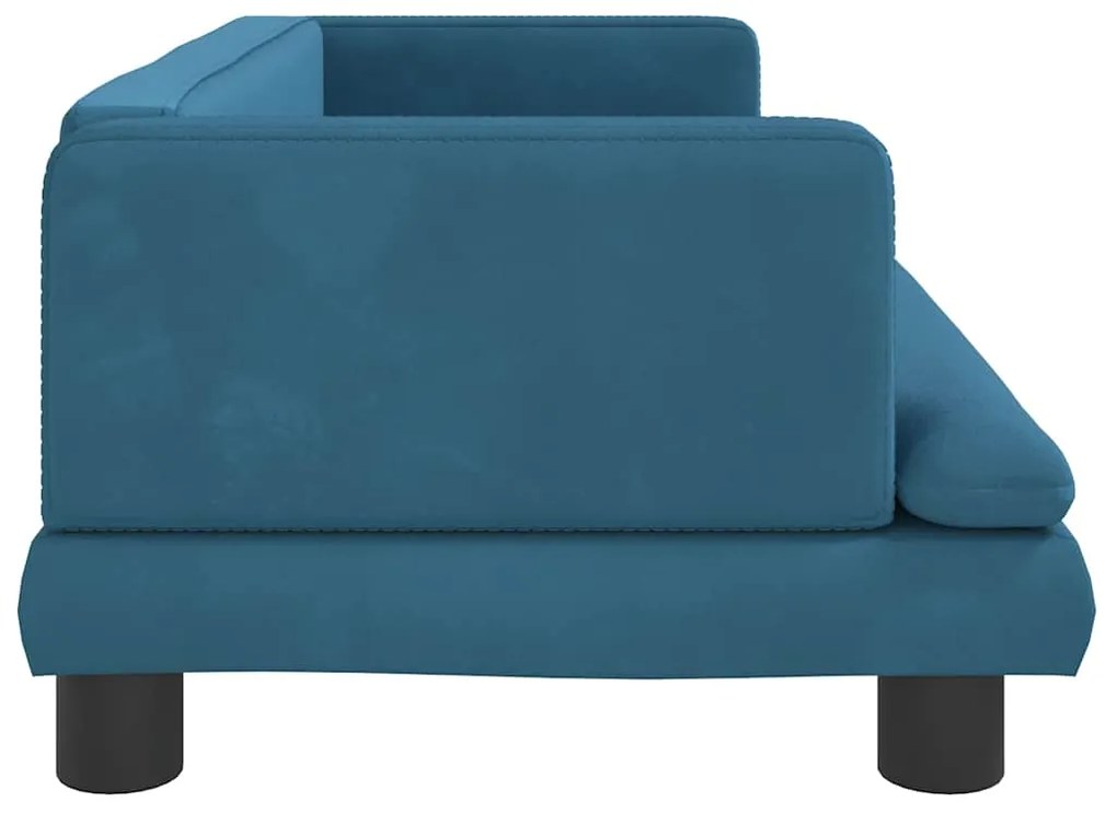 Cama para cães 80x45x30 cm veludo azul