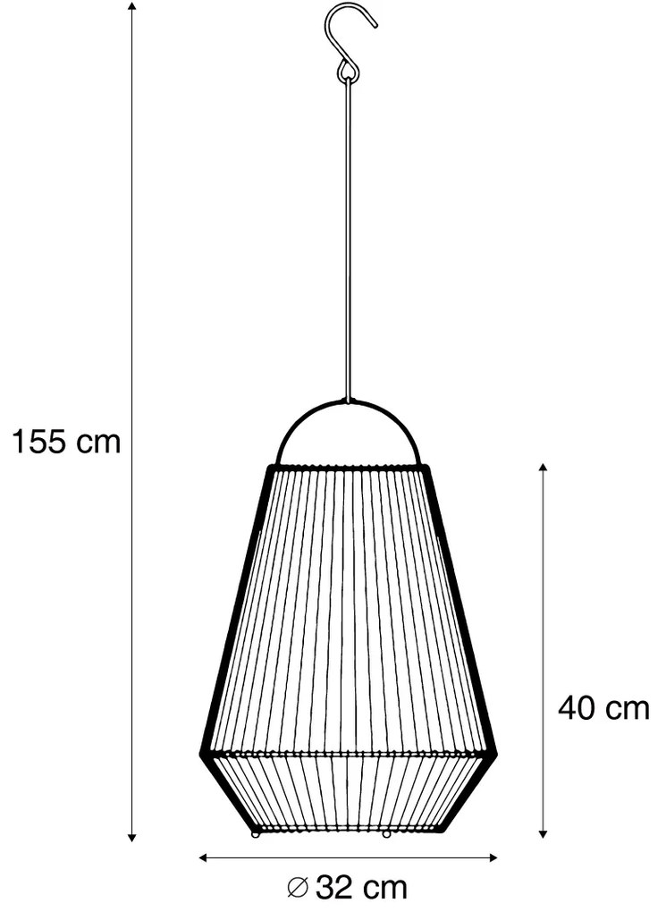 Candeeiro de Mesa Boémio Bege Incl. LED Regulável em 3 Níveis IP54 Recarregável por Energia Solar - Duca Boêmio