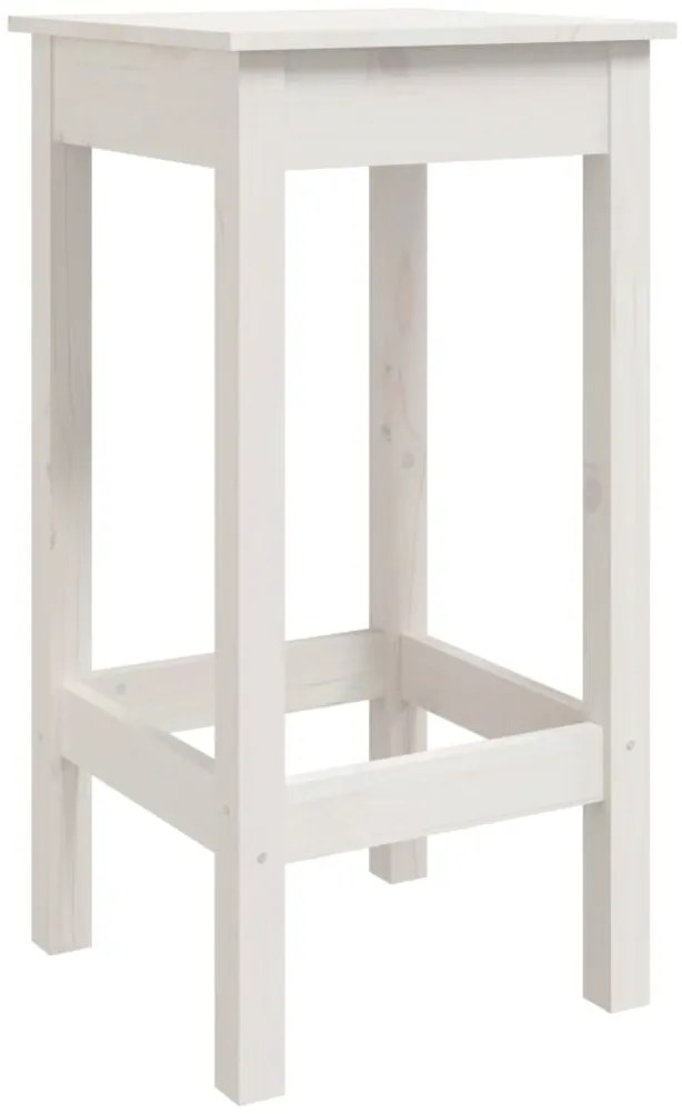 Cadeiras de bar 2 pcs 40x40x78cm madeira de pinho maciça branco