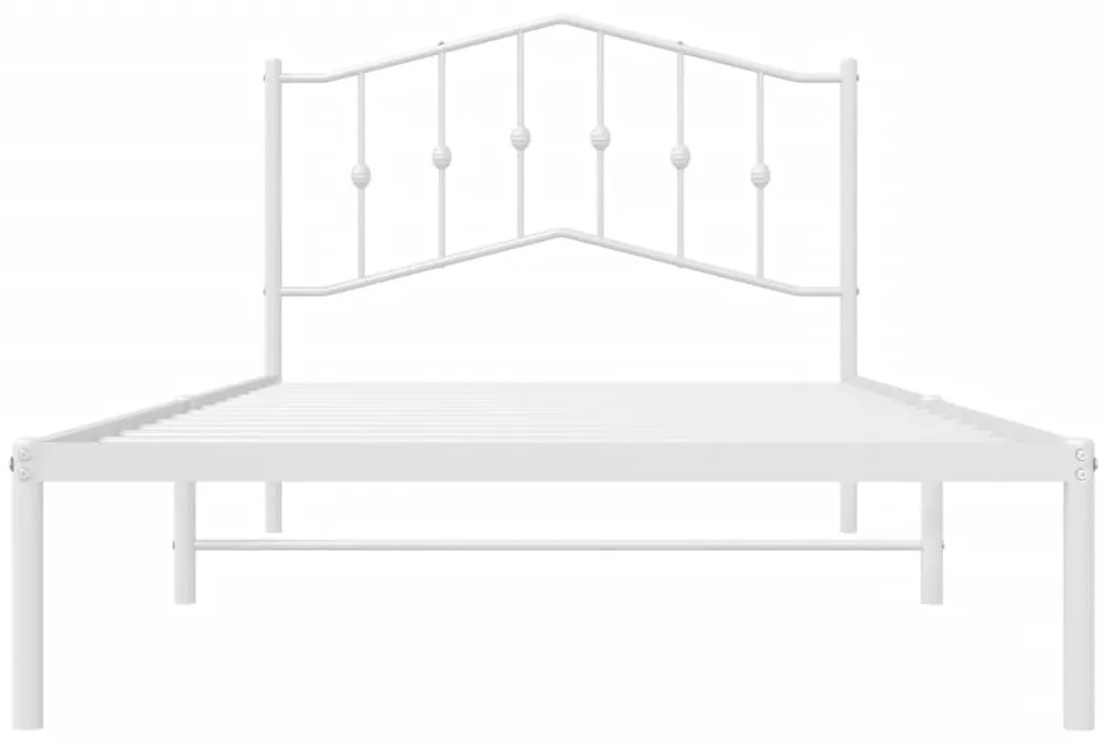 Estrutura de cama em metal com cabeceira 107x203 cm branco