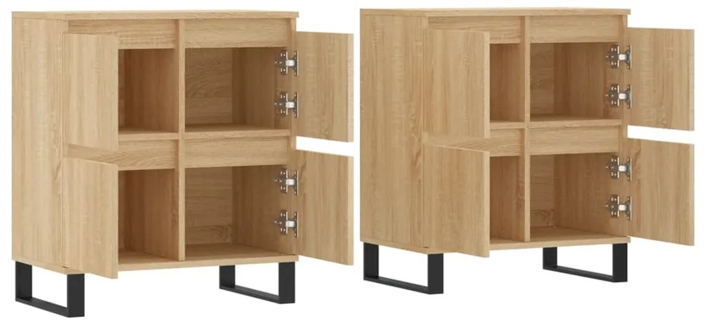 Aparadores 2 pcs derivados de madeira carvalho sonoma