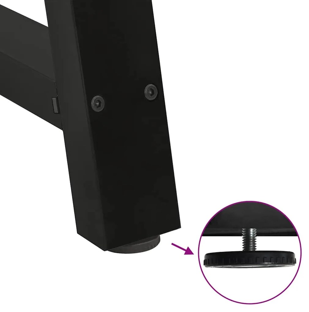 Pés para mesa de jantar em formato A, 2 peças, preto, 100x(72-73) cm,