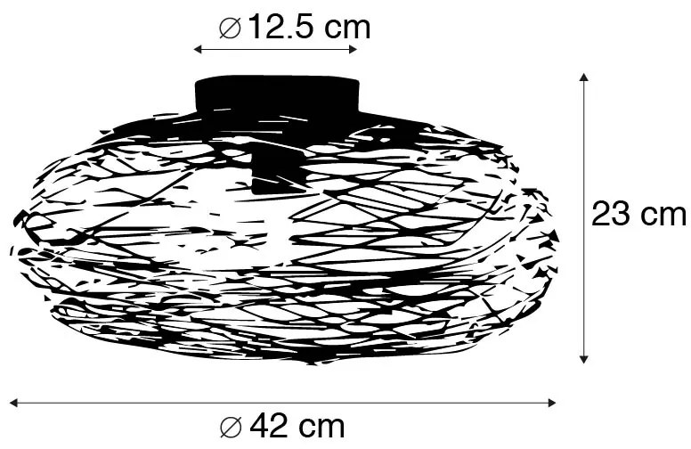 LED Candeeiro de teto inteligente dourado oval incl. Wifi G95 - Sarella Design
