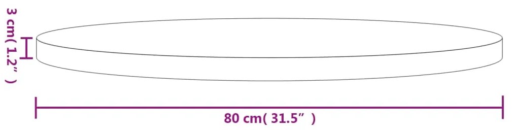 Tampo de mesa redondo Ø80x3 cm madeira de pinho maciça branco