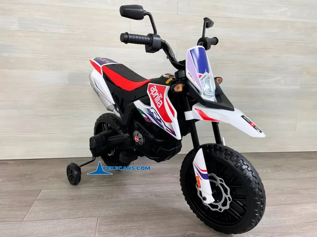 Mota elétrica para crianças Aprilia RX 125 12V Branca