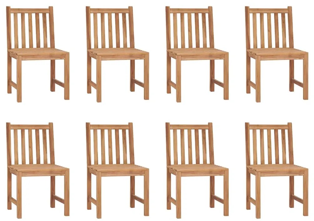 Cadeiras de jardim 8 pcs c/ almofadões madeira de teca maciça