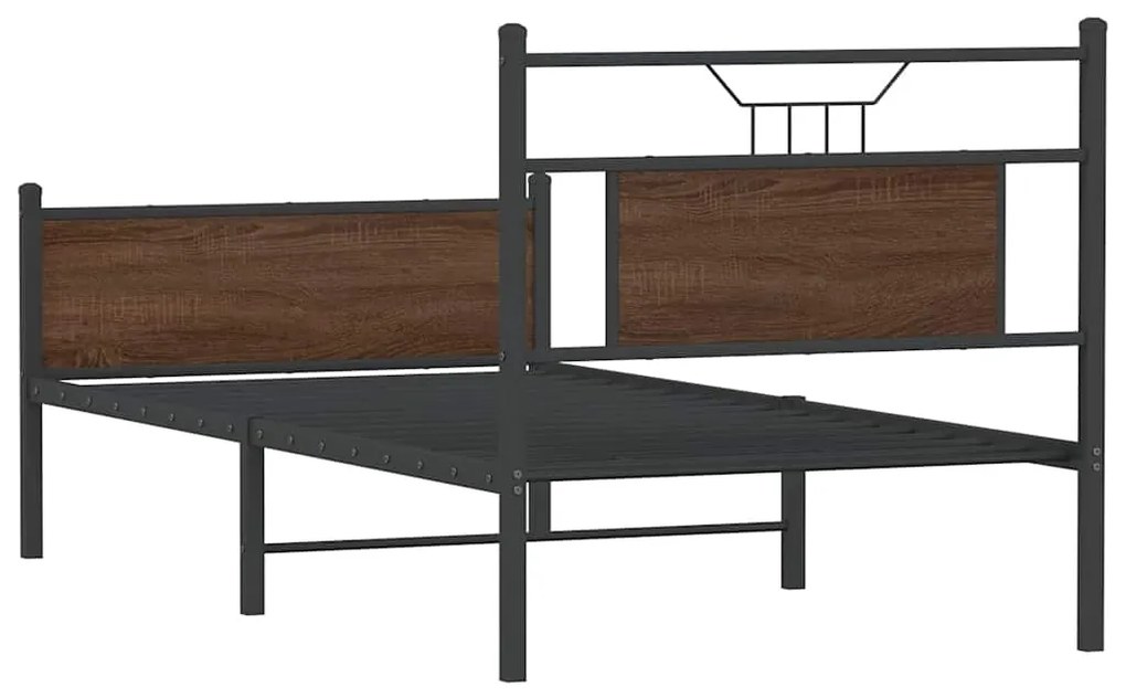 Estrutura cama s/ colchão derivados madeira carvalho castanho