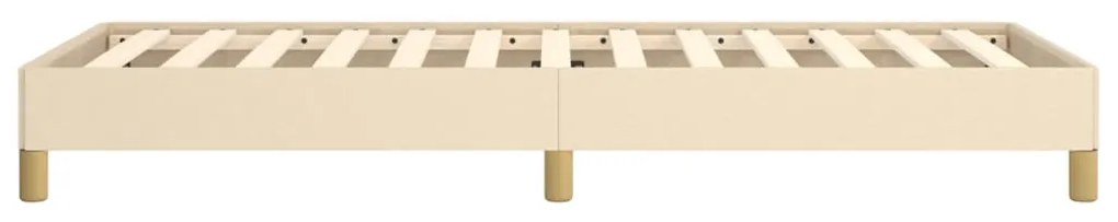 Estrutura de cama sem colchão 90x190 cm tecido creme