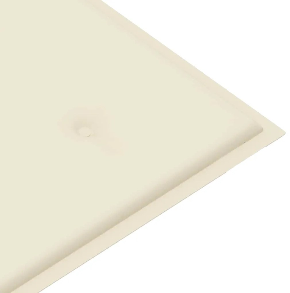 Banco de jardim c/ almofadão creme 112 cm teca maciça