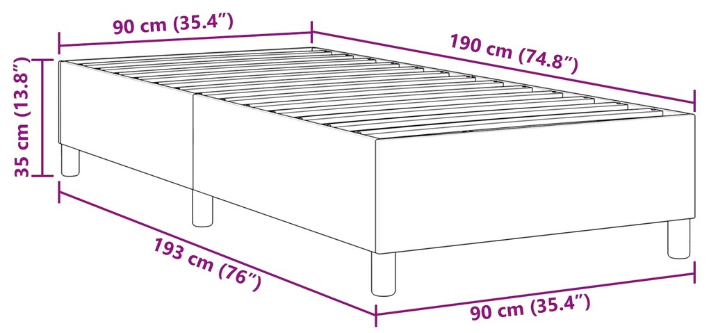 Cama Box VidaXL Azul Solteiro em Tecido de Corduroy