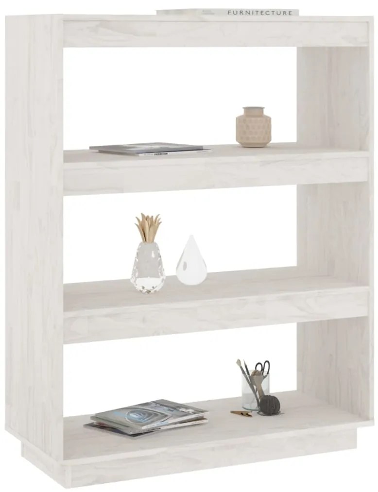 Estante/divisória 80x35x103 cm pinho maciço branco