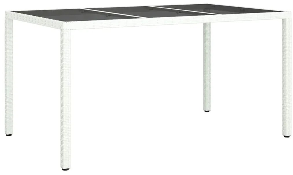 Mesa de Jantar de Jardim Branca 150x90x75 cm Rattan Sintético
