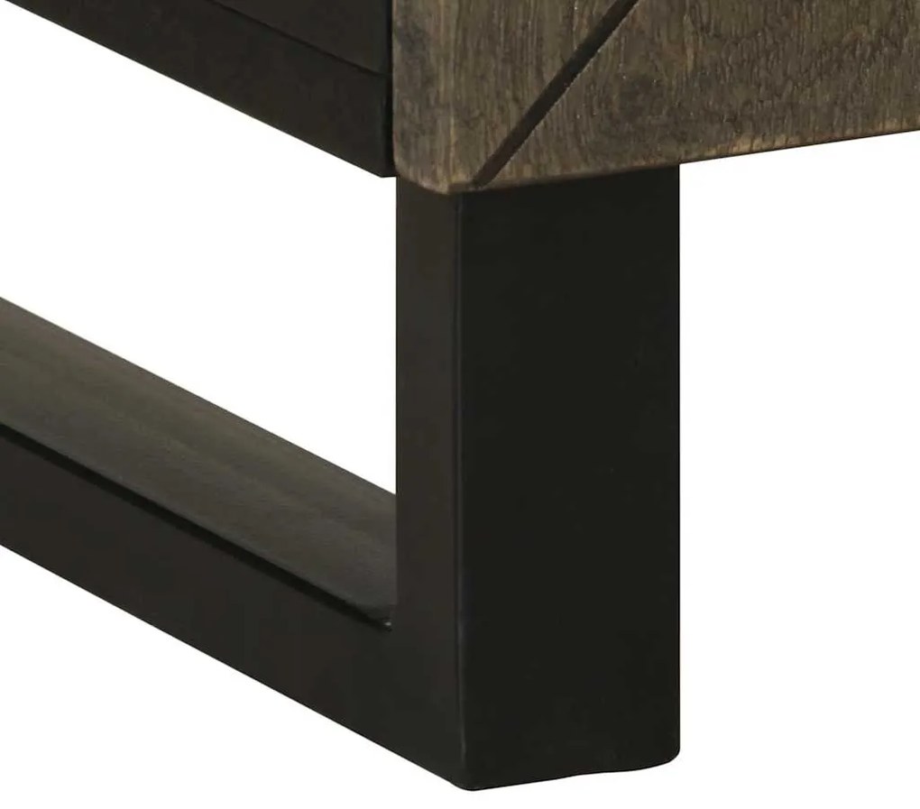 Mesa de cabeceira 50x33x60 cm madeira de mangueira maciça preto