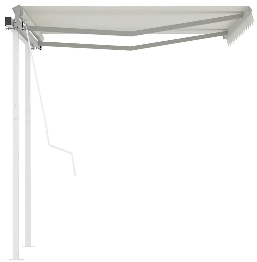 Toldo retrátil automático com postes 3x2,5 m cor creme