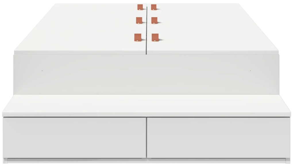Estrutura de Cama de Armazenamento Branca 90x200 cm