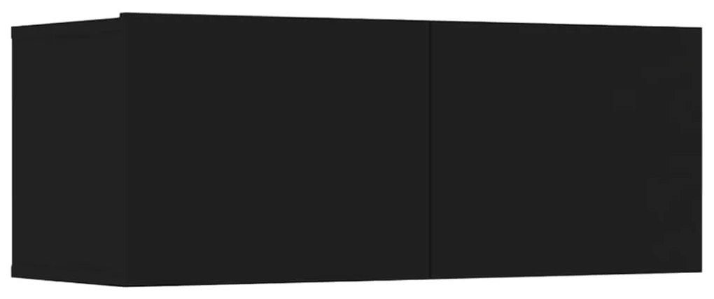 Conjunto móveis de TV 6 pcs madeira processada preto