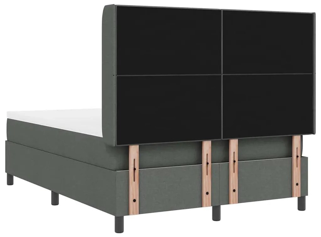 Cama Box com Colchão e LED Cinza Escuro 160 x 200 cm