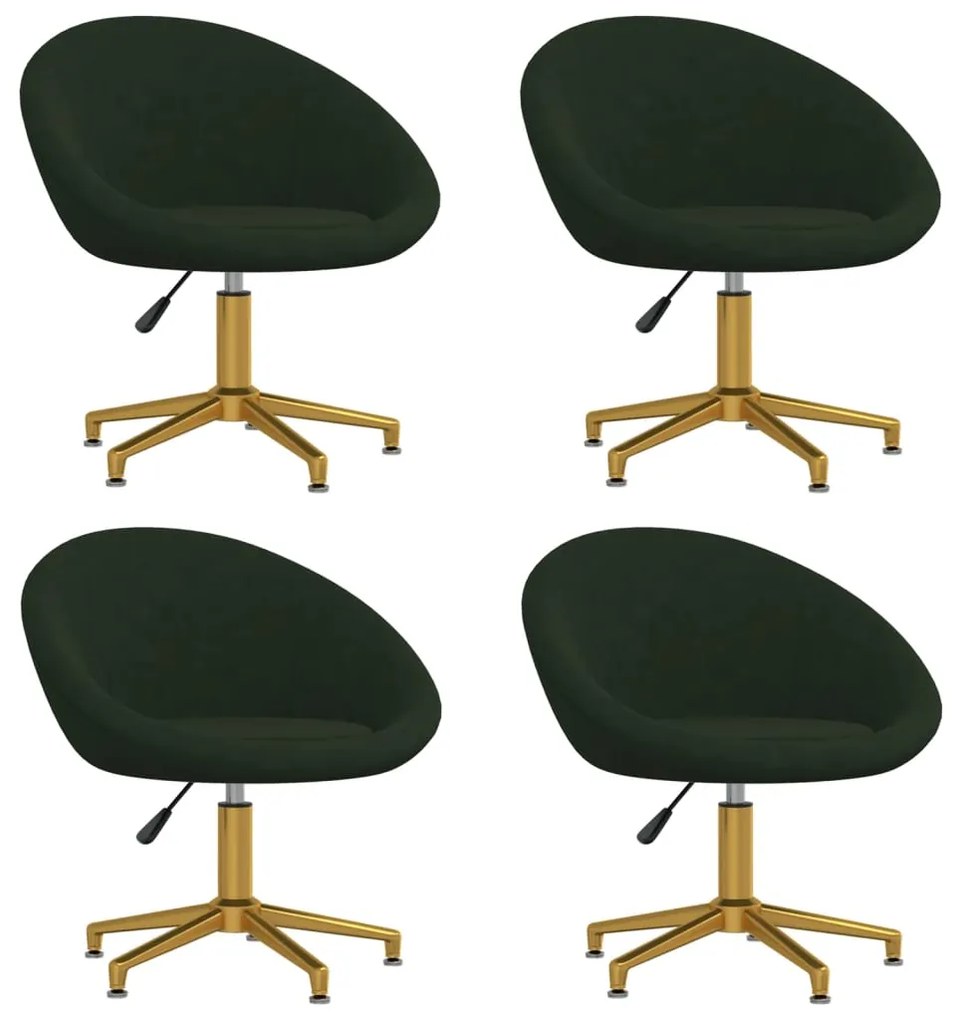 Cadeiras de jantar 4 pcs veludo verde-escuro