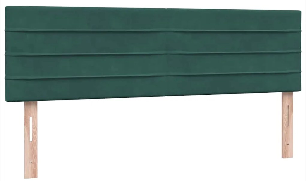 Box Cama primavera com Colchão Verde Escuro 140x210 cm Veludo